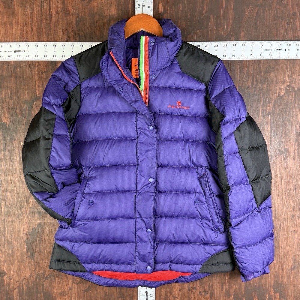 Ferrino‎ Premium Goose Down Puffer Jacket Coat Purple Women's Medium 95 Italian